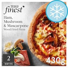 Tesco Finest Wood Fired Pizza - Ham, Mushroom & Mascarpone 430g