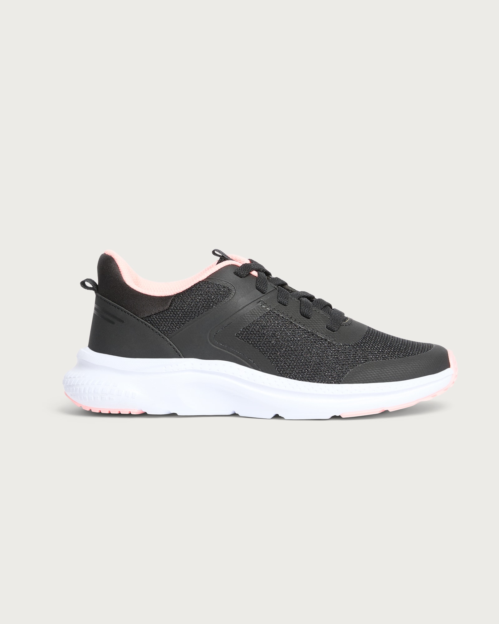 F&F School Girls Glitter Mesh Trainers in Black