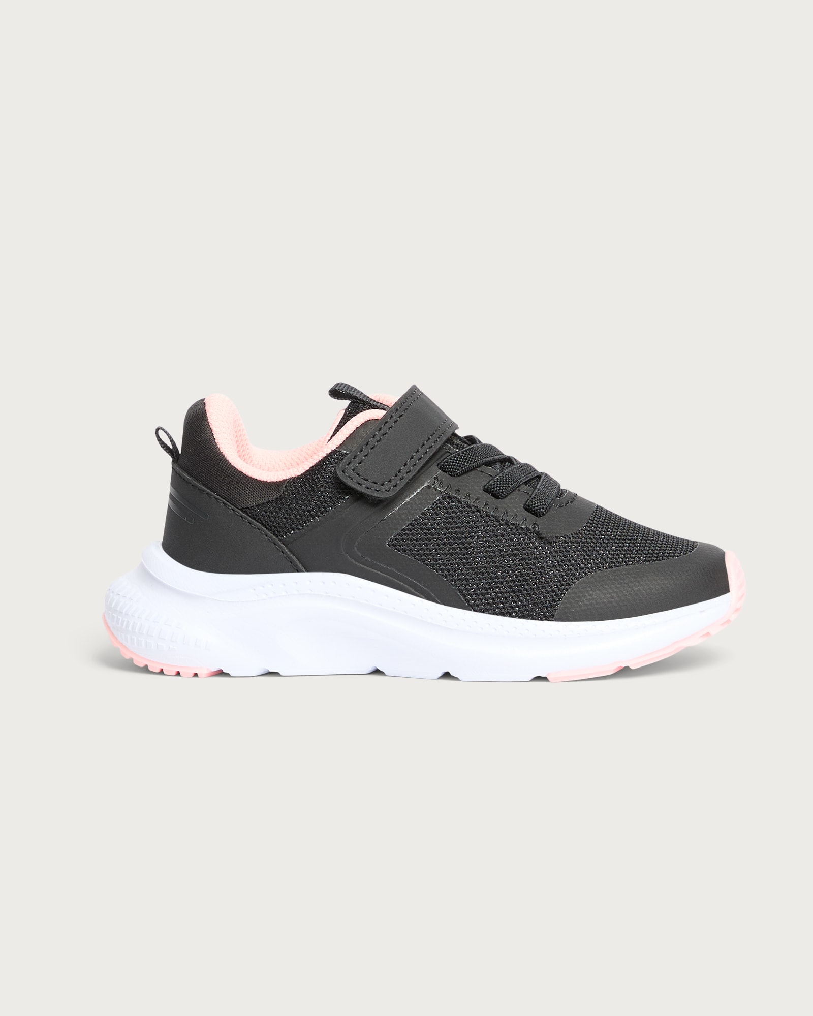 F&F School Girls Glitter Mesh Trainers in Black