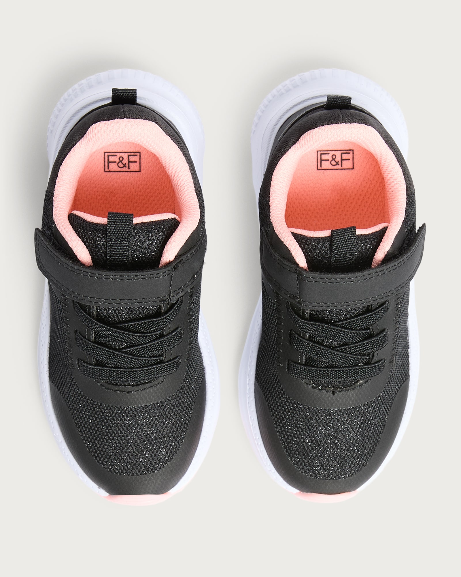 F&F School Girls Glitter Mesh Trainers in Black thumbnail 2