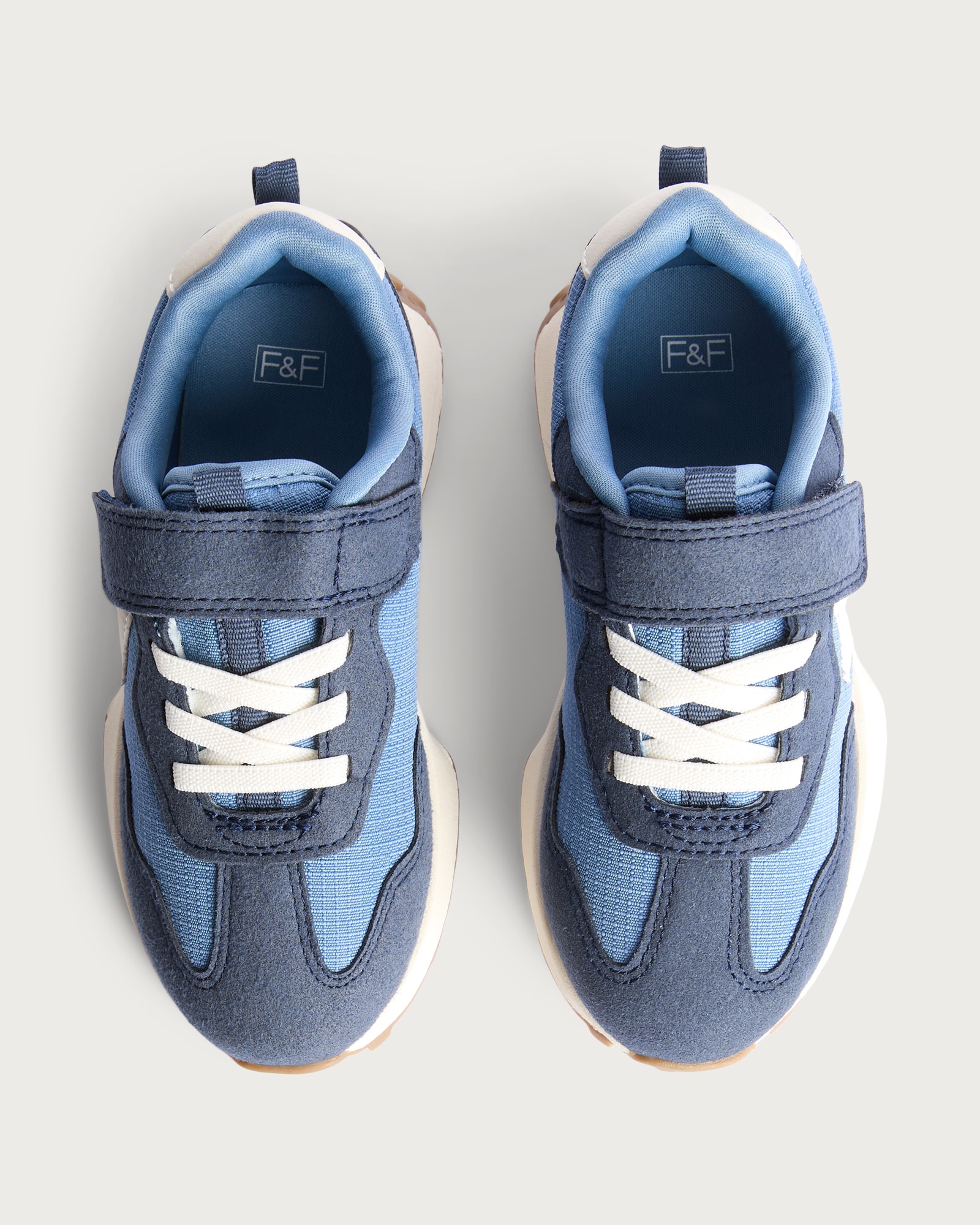 F&F Boys Retro-Inspired Touch Strap Fastening Trainers in Blue thumbnail 2