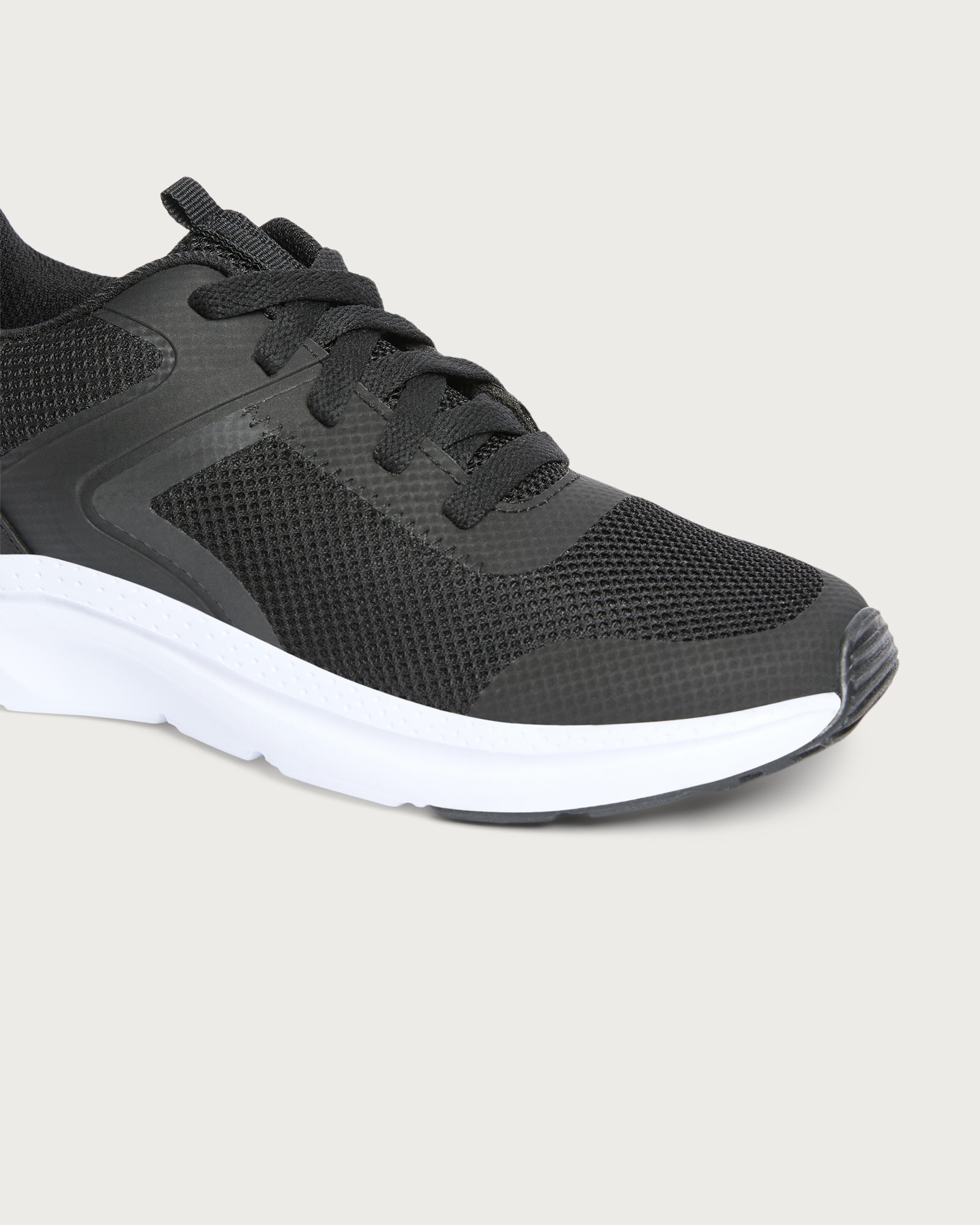 F&F School Boys Mesh Panel Lace-Up Trainers in Black thumbnail 3