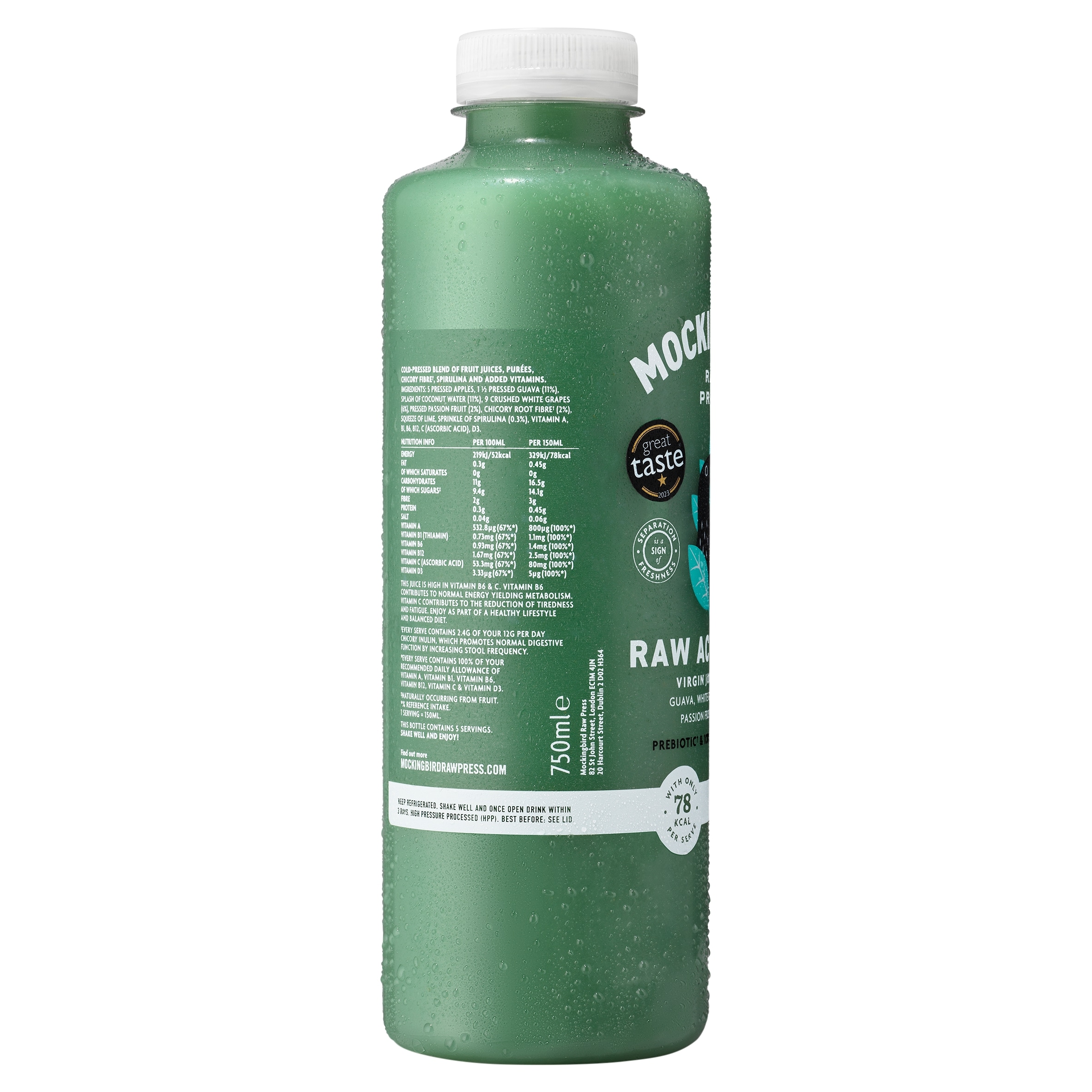 Mockingbird Raw Activate Virgin Juice 750ml thumbnail 2