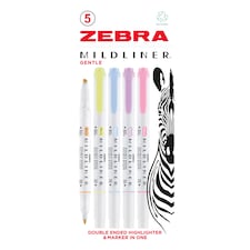 Zebra Mildliner Gentle 5 Pack