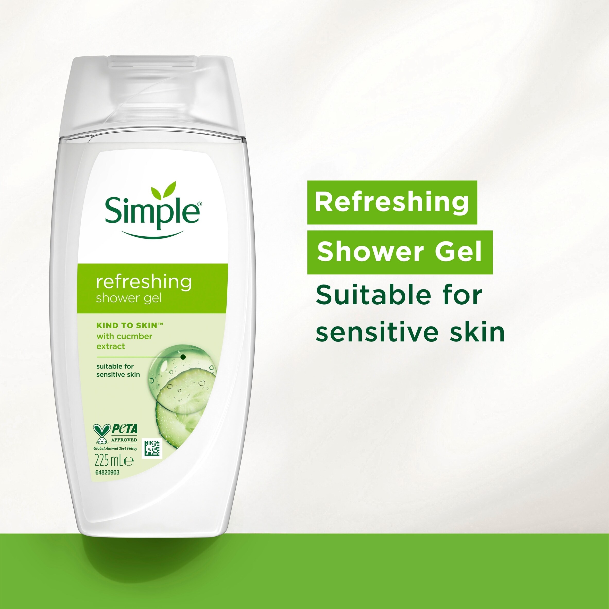Simple Refreshing Shower Gel Body Wash 225ml thumbnail 2