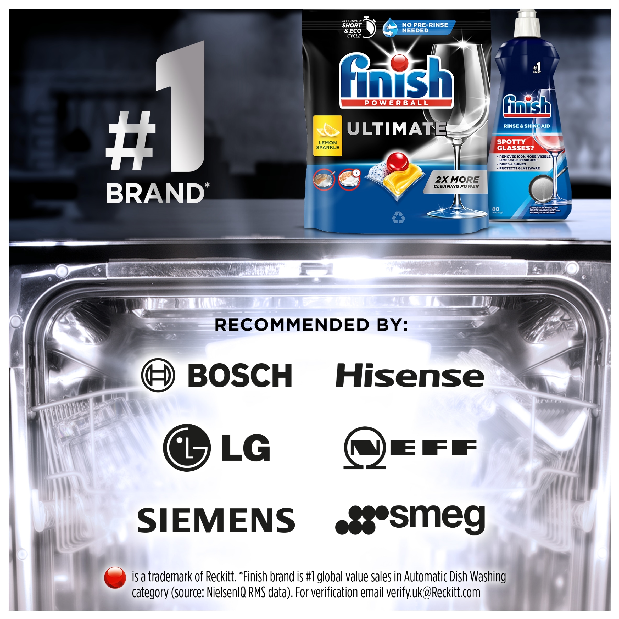 Finish Ultimate All In One Dishwasher Tablets - Lemon 75 Pack 967.5g thumbnail 4
