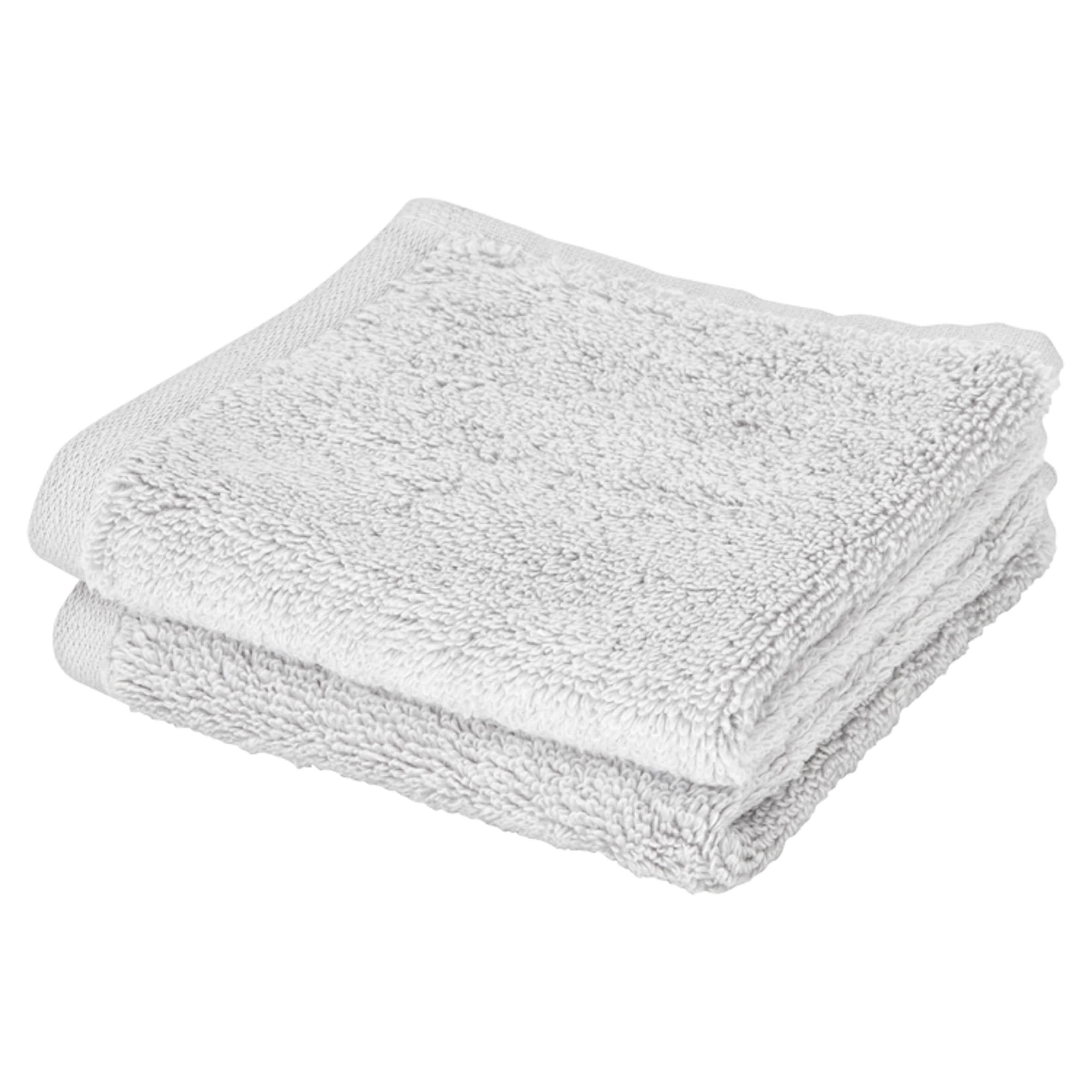  F&F Home Light Grey Supersoft Cotton Face Cloth 2 Pack