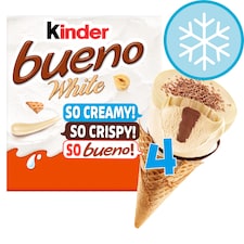Kinder Bueno White And Hazelnut Ice Cream Cone 4 X 90Ml