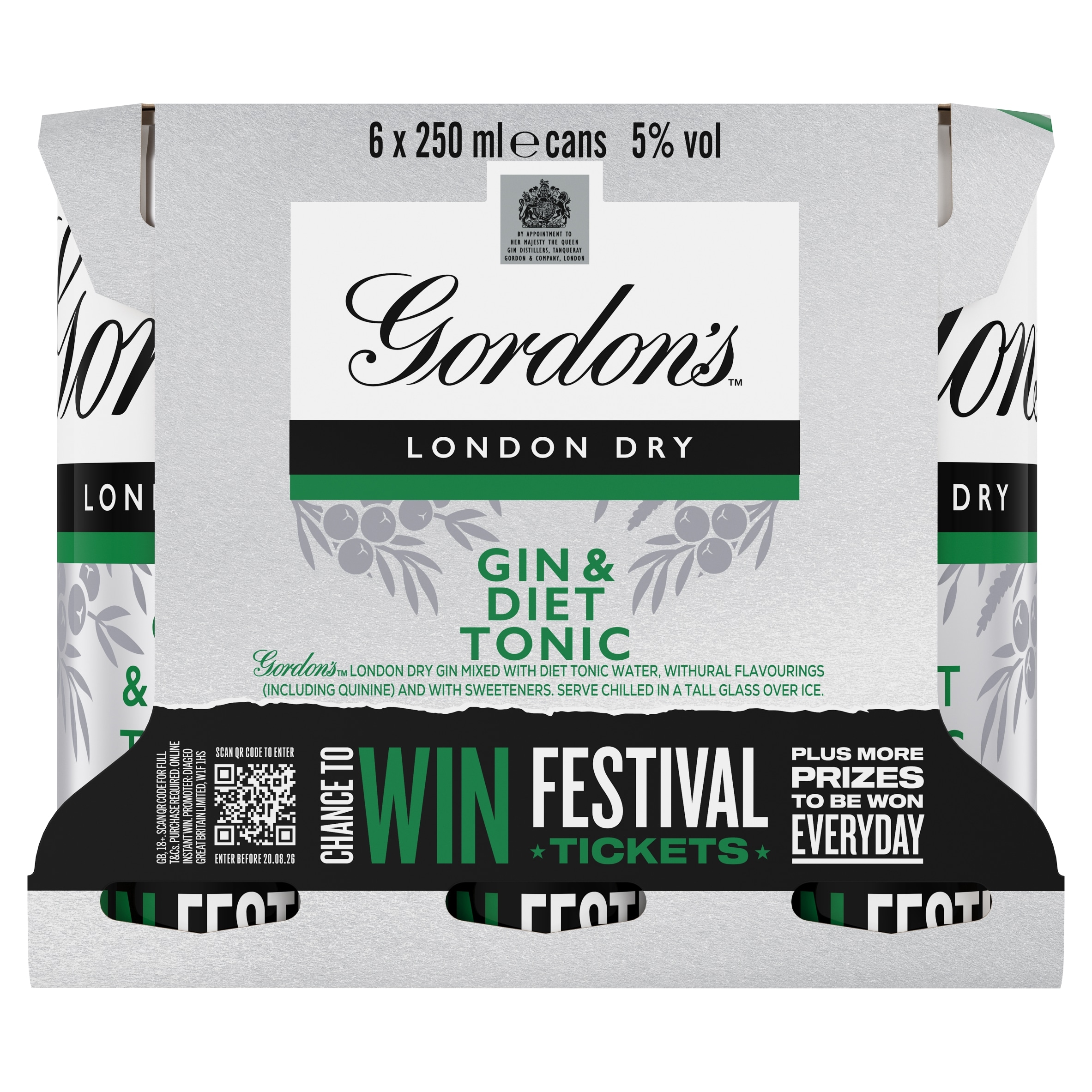 Gordon's & Diet Tonic 6x250ml