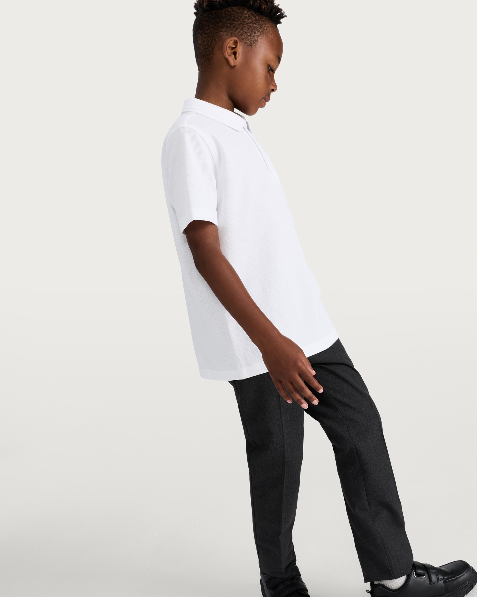 F&F School Unisex 2-Pack Pure Cotton Regular Fit Polo Shirts in White thumbnail 4