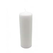 F&F Home White Unfragranced Pillar Candle Extra Large