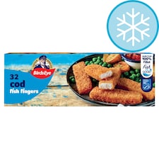 Birds Eye 32 Breaded Cod Fish Fingers 896g