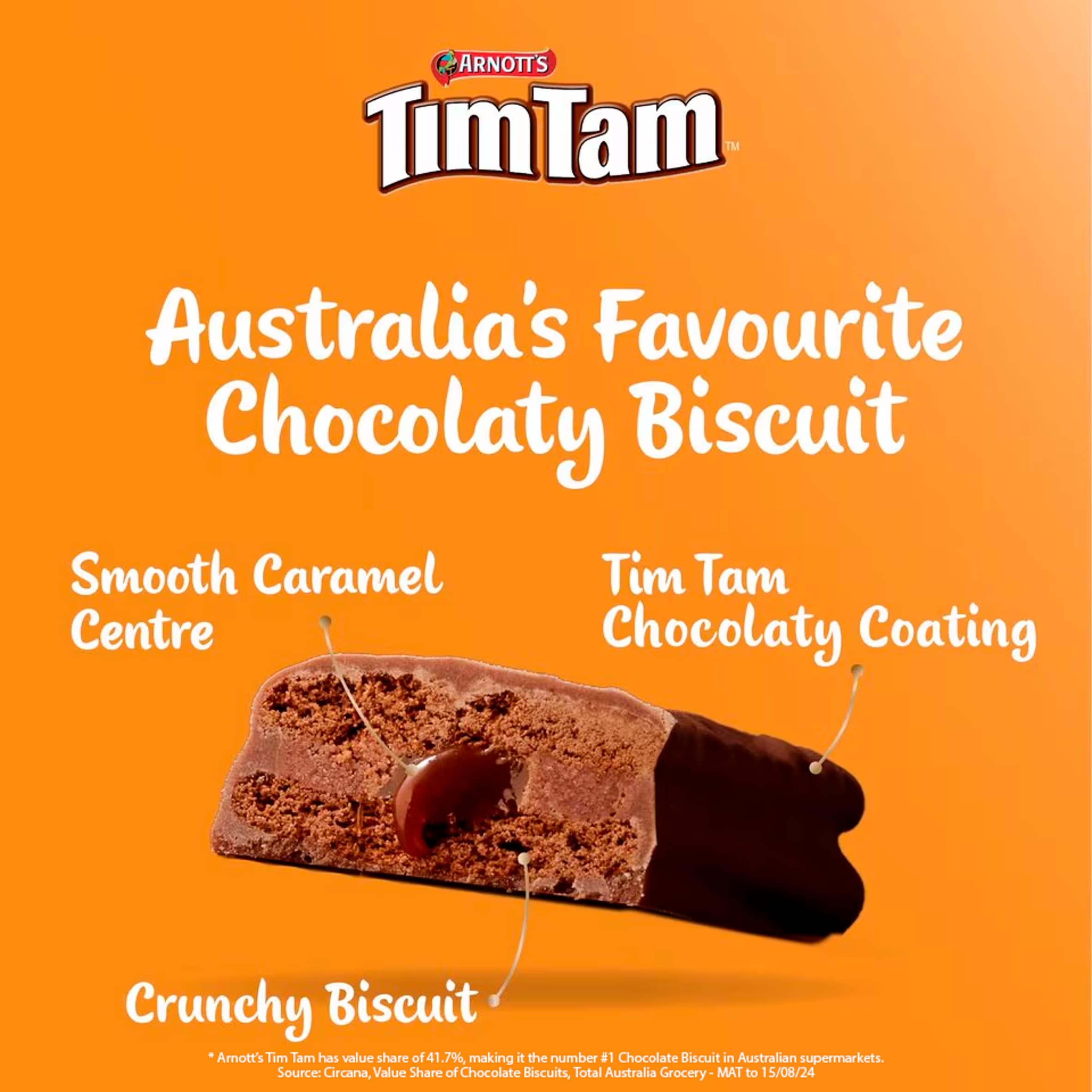 Tim Tam Chewy Caramel Chocolatey Biscuit Bars 9 Pieces 175g thumbnail 2