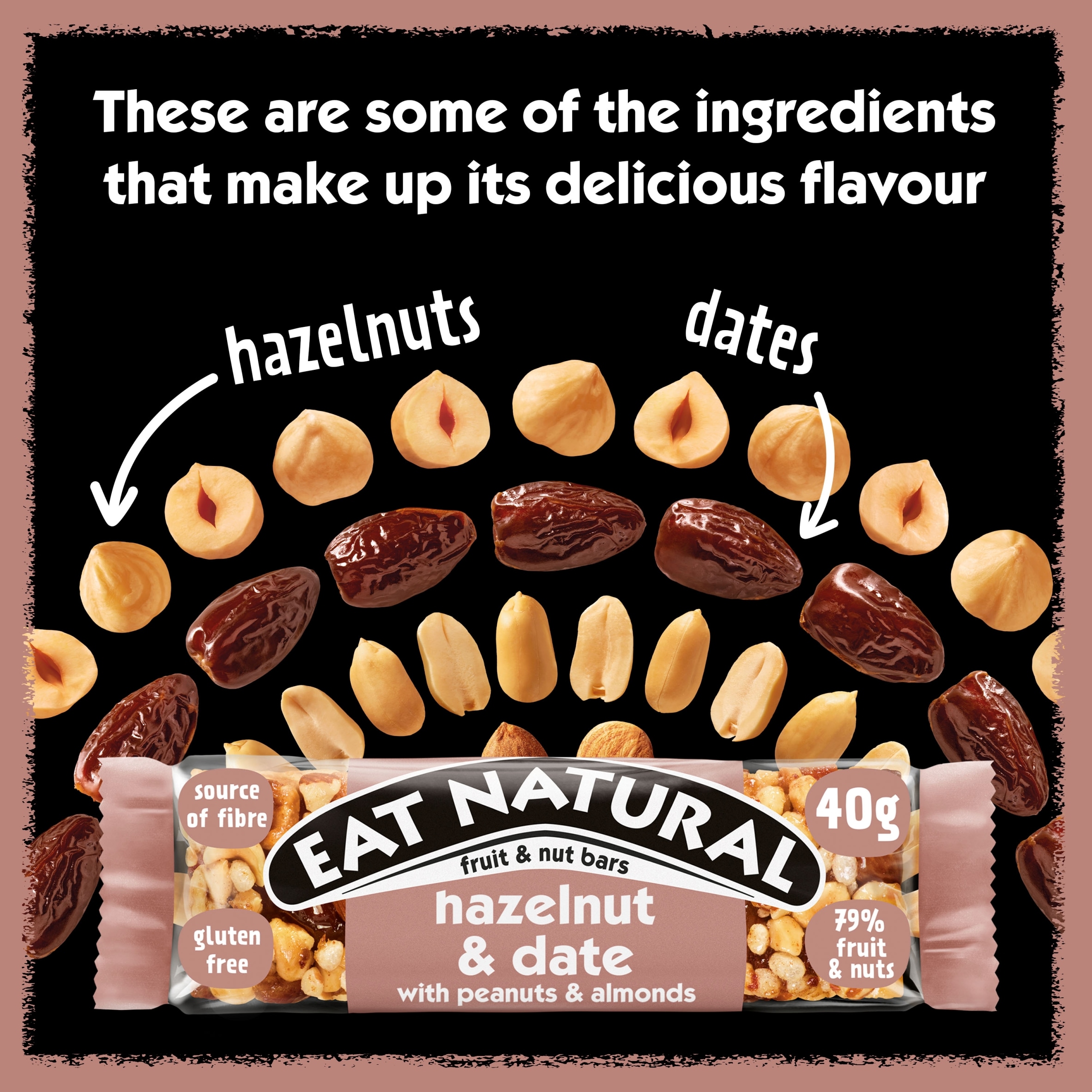 Eat Natural Hazelnut & Date Fruit & Nut Bars with Peanuts & Almonds 40g thumbnail 3