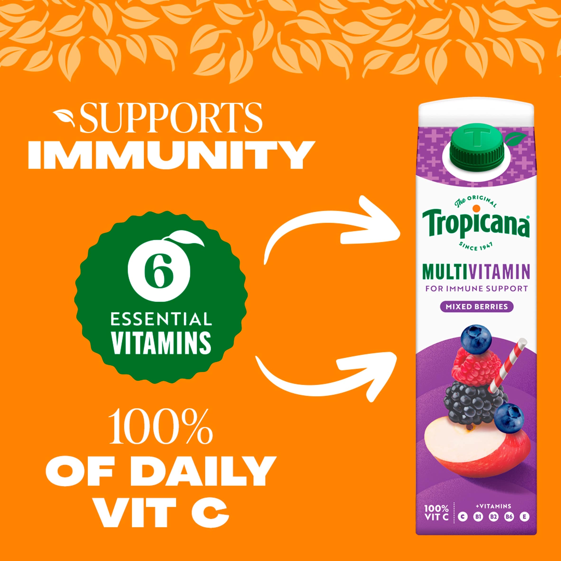 Tropicana Multivitamin Juice - Mixed Berries 850ml thumbnail 2