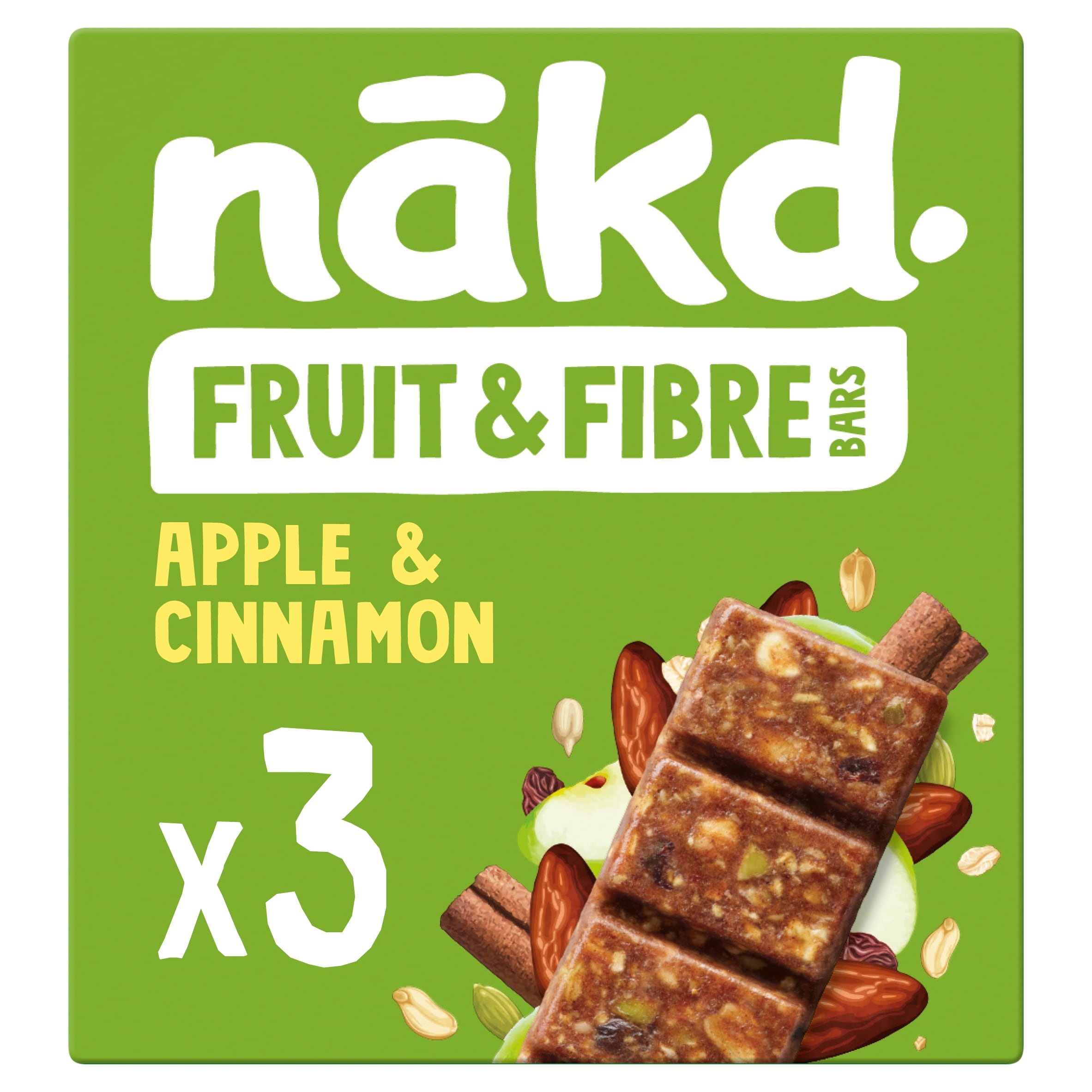 nakd. Fruit & Fibre Apple & Cinnamon Bars Multipack 3 x 44g