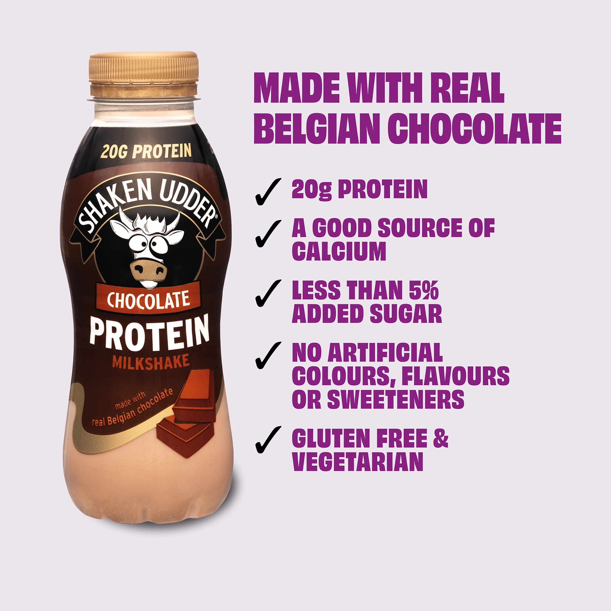 Shaken Udder Chocolate Protein Milkshake 330ml thumbnail 2