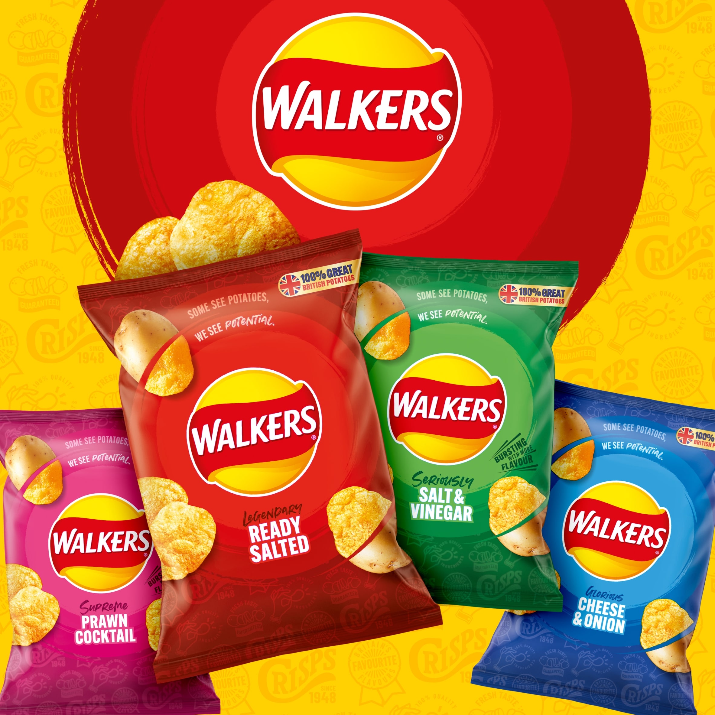 Walkers Glorious Cheese & Onion Flavour Potato Crisps 150g thumbnail 3
