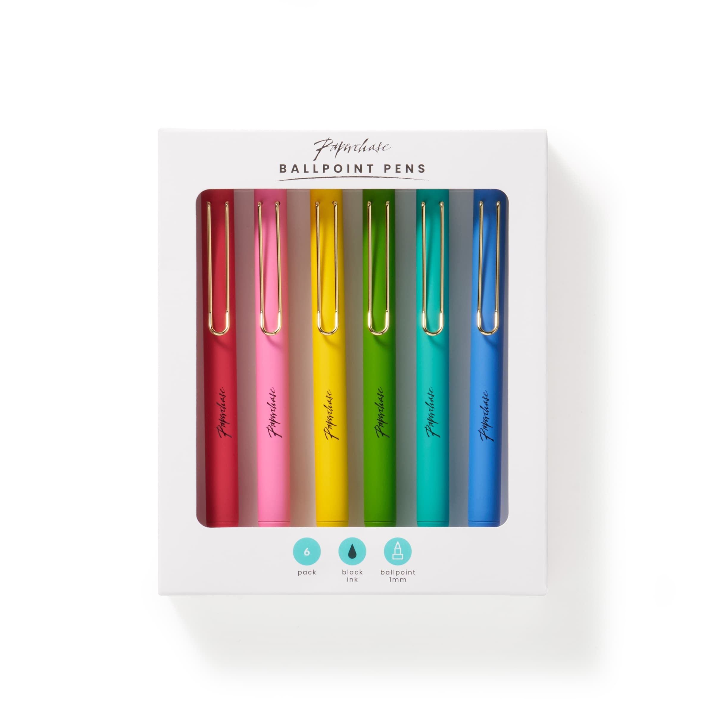 Paperchase Rainbow Set of 6 Metal Pens