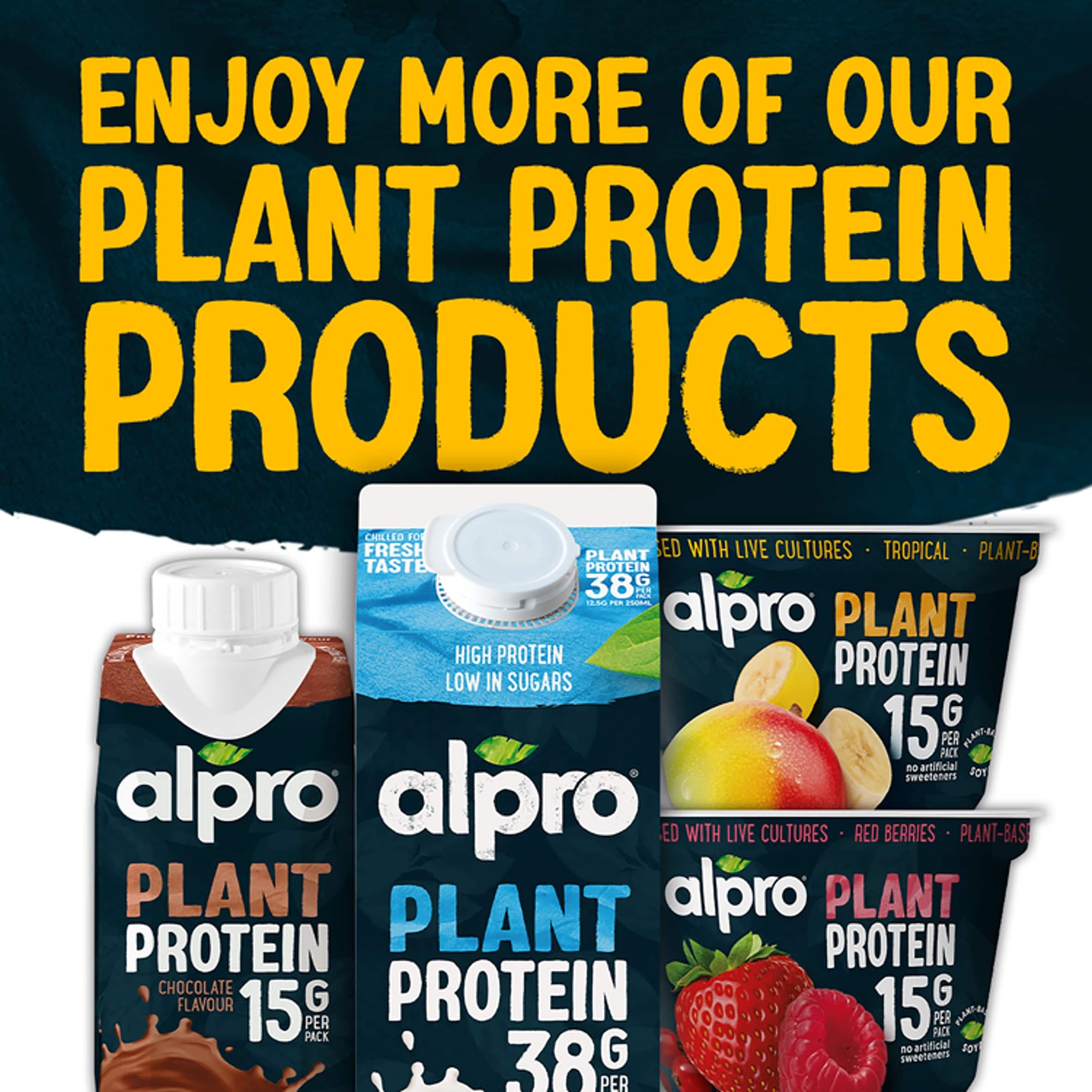 Alpro 15g High Protein Tropical Fruit Dairy Free Soya Yoghurt Alternative 200g thumbnail 5