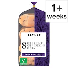 Tesco Chocolate Chip Brioche Rolls 8 Pack