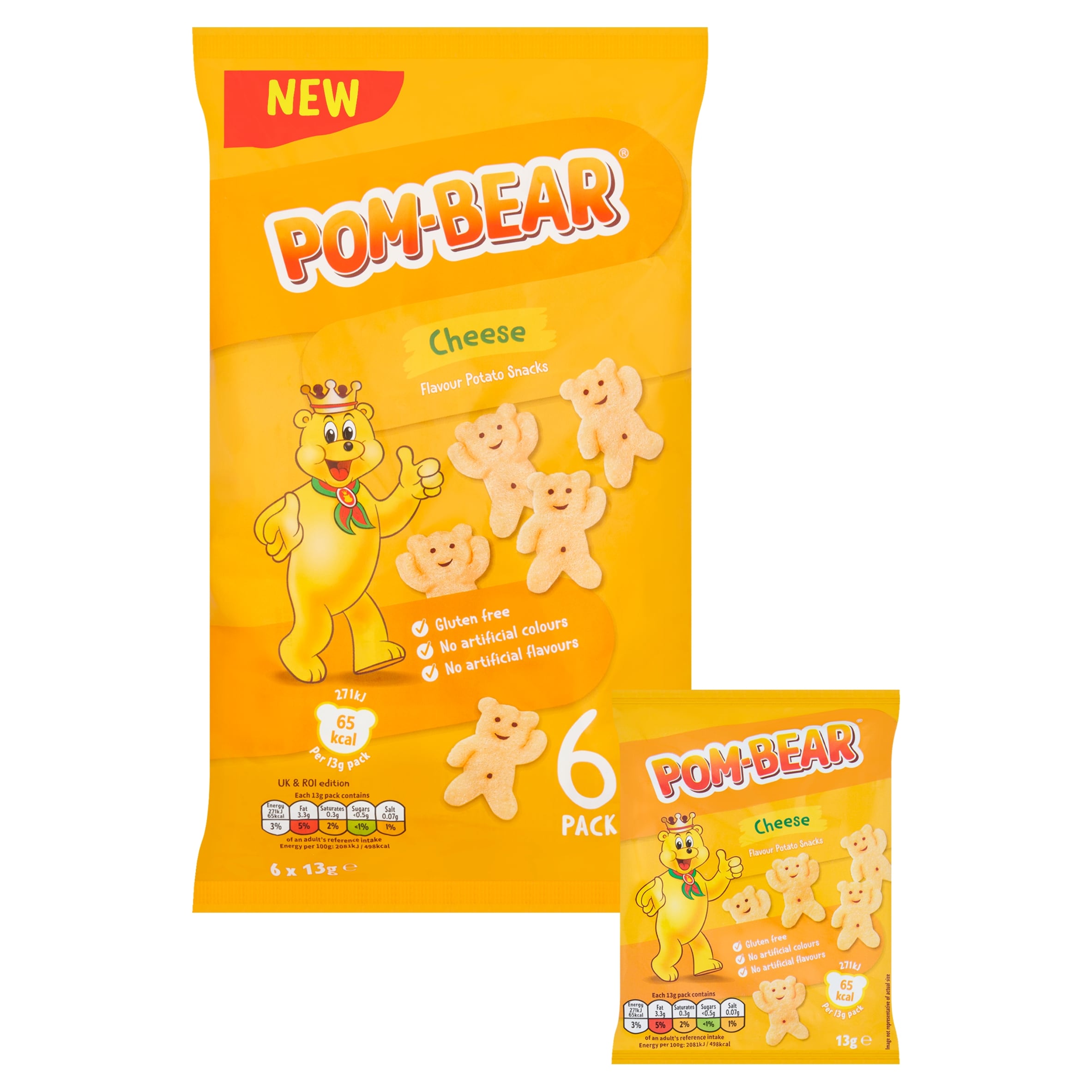 Pom-Bear Cheese Multipack Crisps 6x13g thumbnail 2
