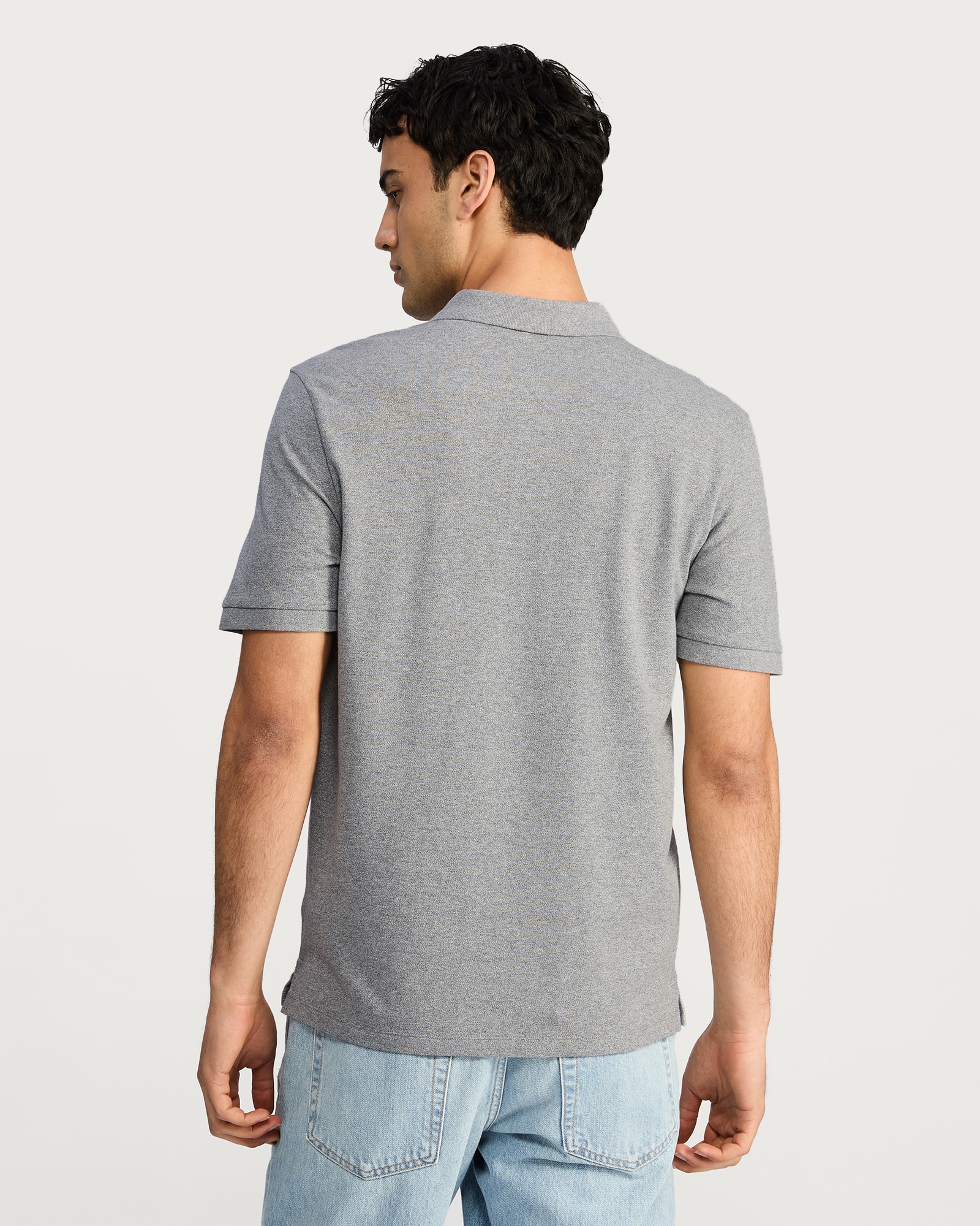 F&F Cotton Rich Short Sleeved Regular Fit Polo Shirt in Grey thumbnail 3