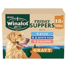 WINALOT Friday Suppers Mixed Variety Fish in Gravy Wet Dog Food 12x100g