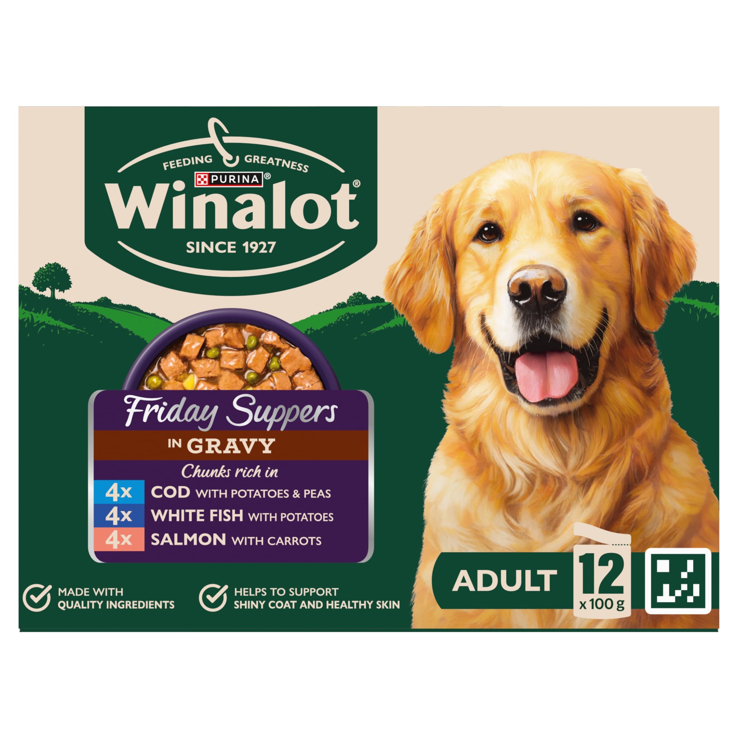 WINALOT Friday Suppers Mixed Variety Fish in Gravy Wet Dog Food 12x100g thumbnail 2