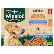 WINALOT Friday Suppers Mixed Variety Fish in Gravy Wet Dog Food 12x100g thumbnail 2