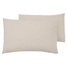 F&F Home Bedding Brushed Natural Housewife Pillow Case Pair