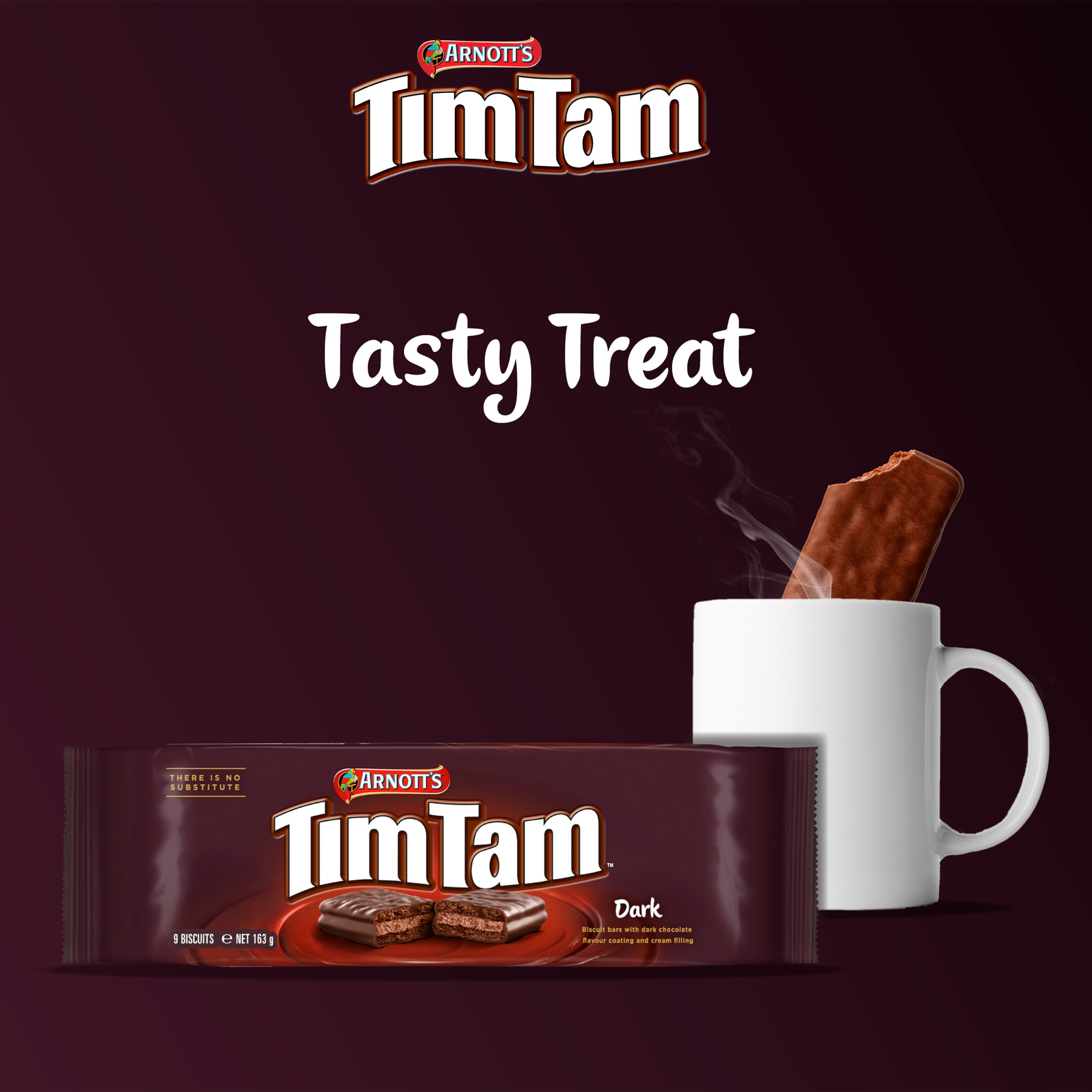 Tim Tam Dark Chocolatey Biscuit Bars 9 Pieces 163g thumbnail 3