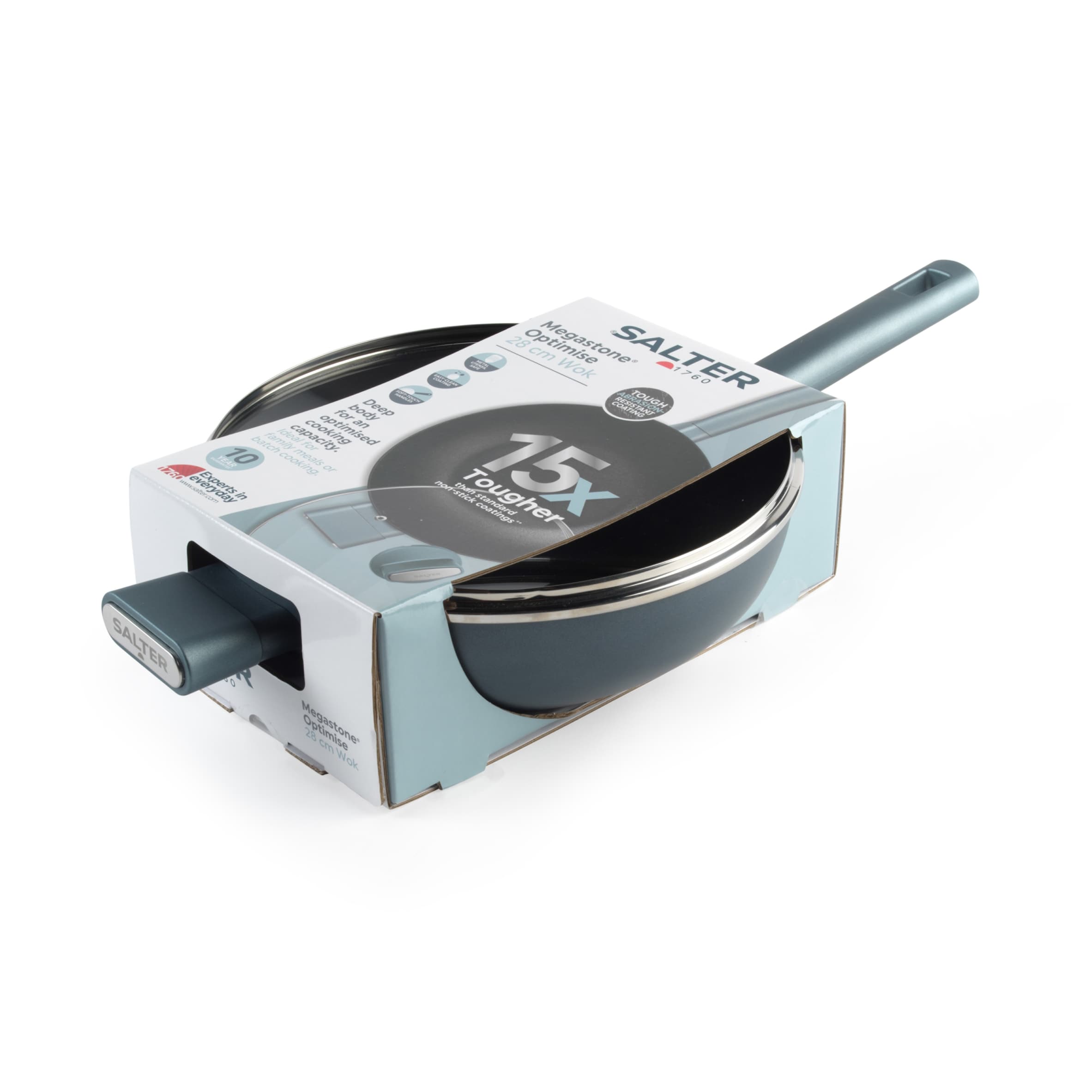 Salter Megastone x15 Optimise 28cm Lidded Wok thumbnail 2