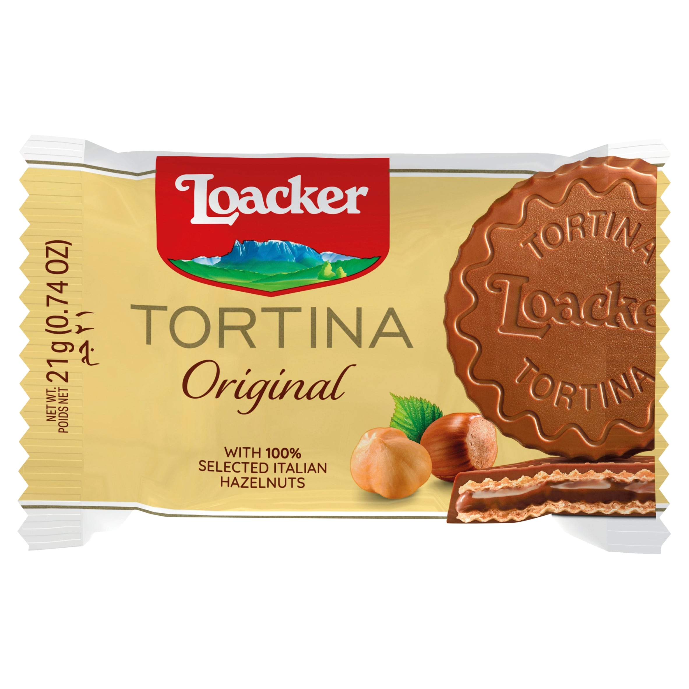 Loacker Tortina Original Milk Chocolate & Hazelnut Cream Wafer Rounds 6 x 21g thumbnail 2