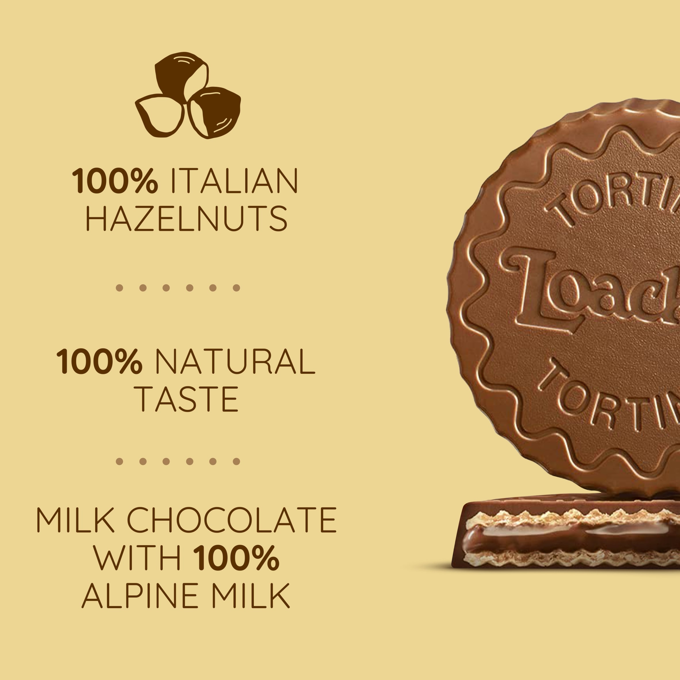 Loacker Tortina Original Milk Chocolate & Hazelnut Cream Wafer Rounds 6 x 21g thumbnail 3
