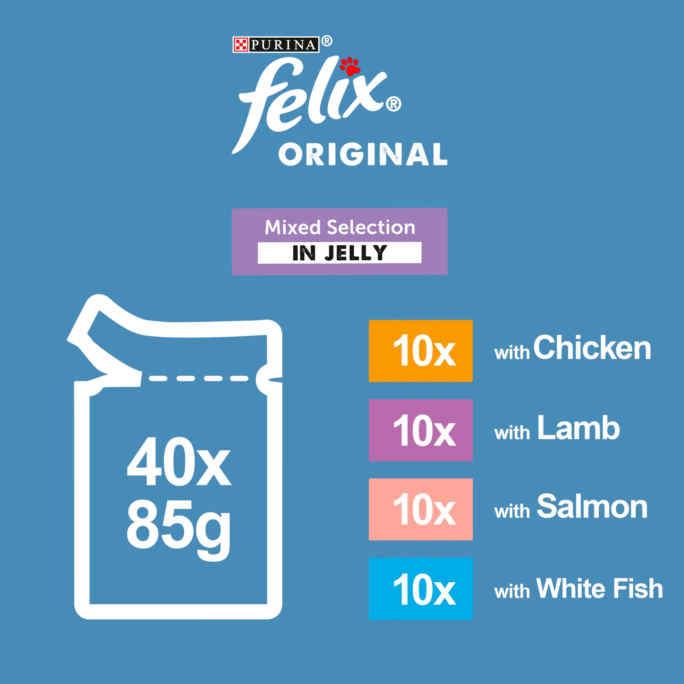 FELIX Original Senior 7+ Mixed Selection in Jelly Wet Cat Food 40x85g thumbnail 5