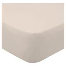 F&F Home Bedding Brushed Fitted Sheet Natural Double