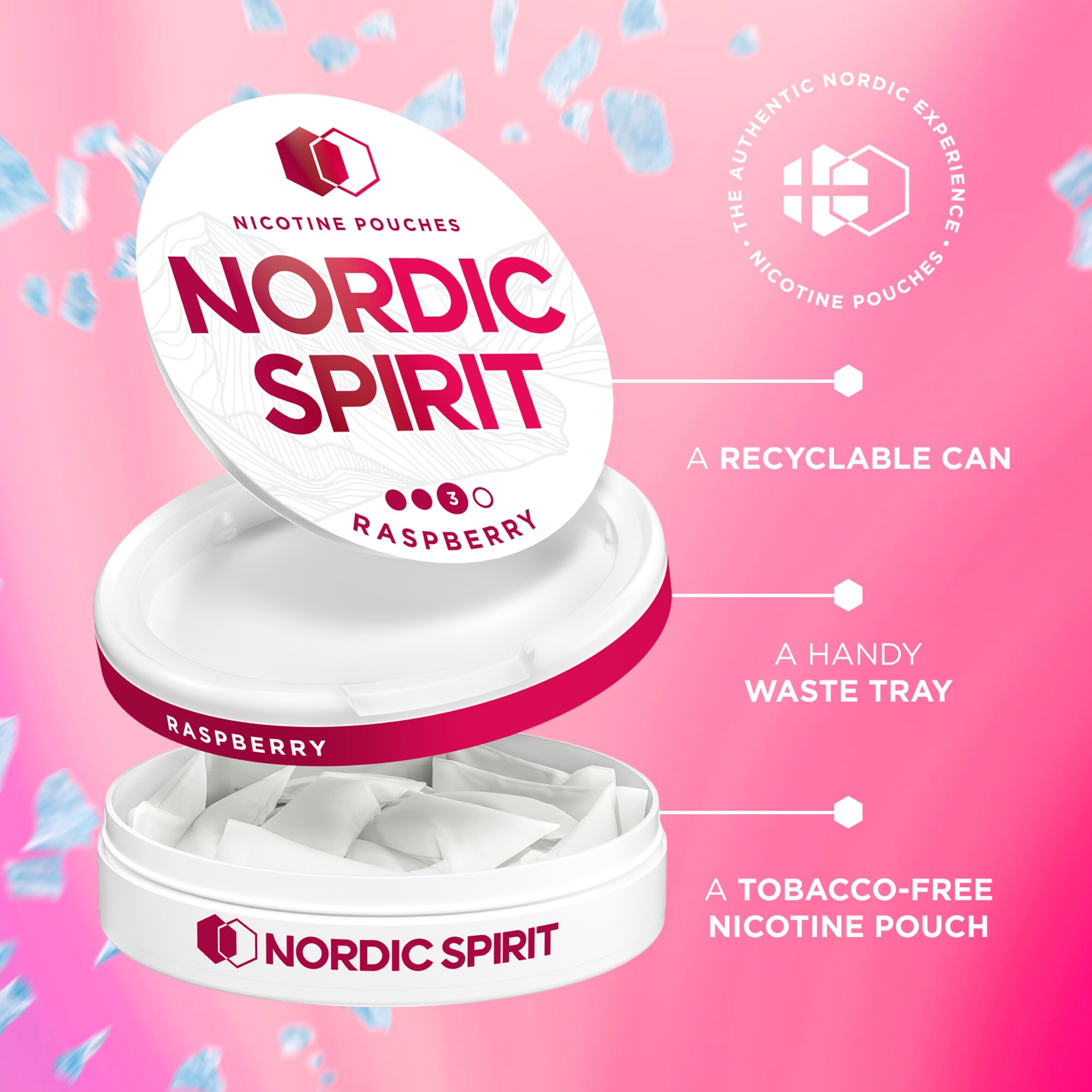 Nordic Spirit Raspberry Tobacco Free Nicotine Pouches Strong 20 Pack 9mg 14g thumbnail 4
