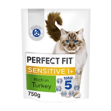 Perfect Fit Sensitive 1+ Adult Dry Cat Food - Turkey 750g