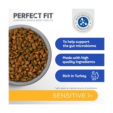 Perfect Fit Sensitive 1+ Adult Dry Cat Food - Turkey 750g thumbnail 3