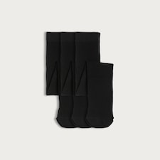 F&F Girls 3-Pack Cotton Rich Supersoft Tights in Black