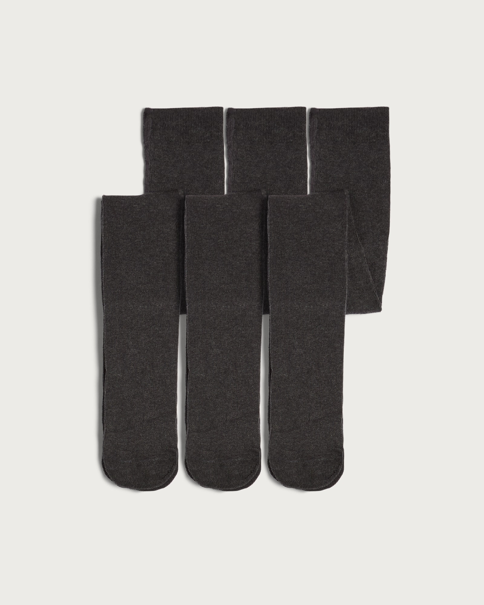 F&F School Girls 3-Pack Cotton Rich Tights in Grey