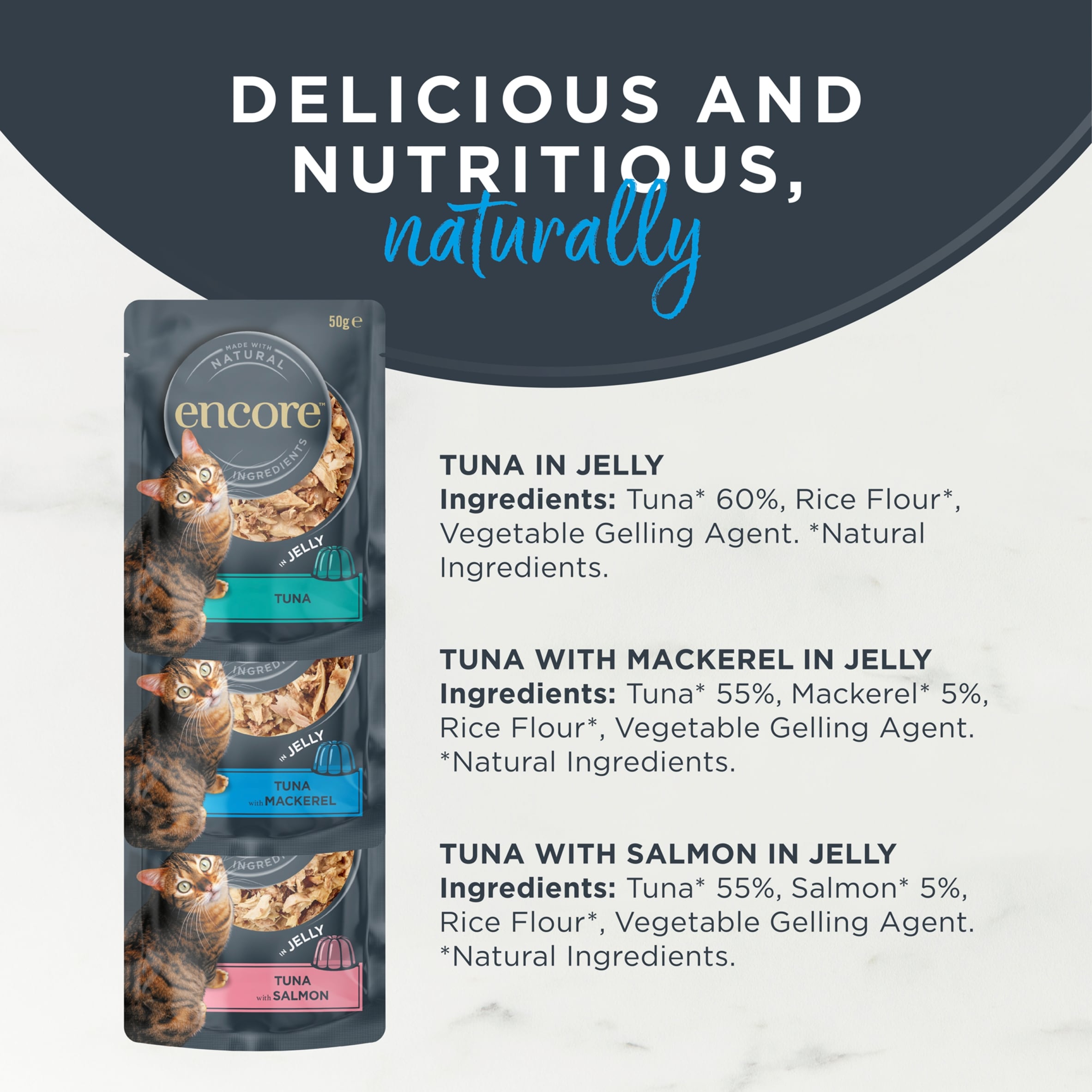 Encore Fish Selection In Jelly Cat Food 10 x 50g thumbnail 2