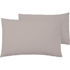 F&F Home Bedding 100% Cotton Pale Grey Pillow Case Pair