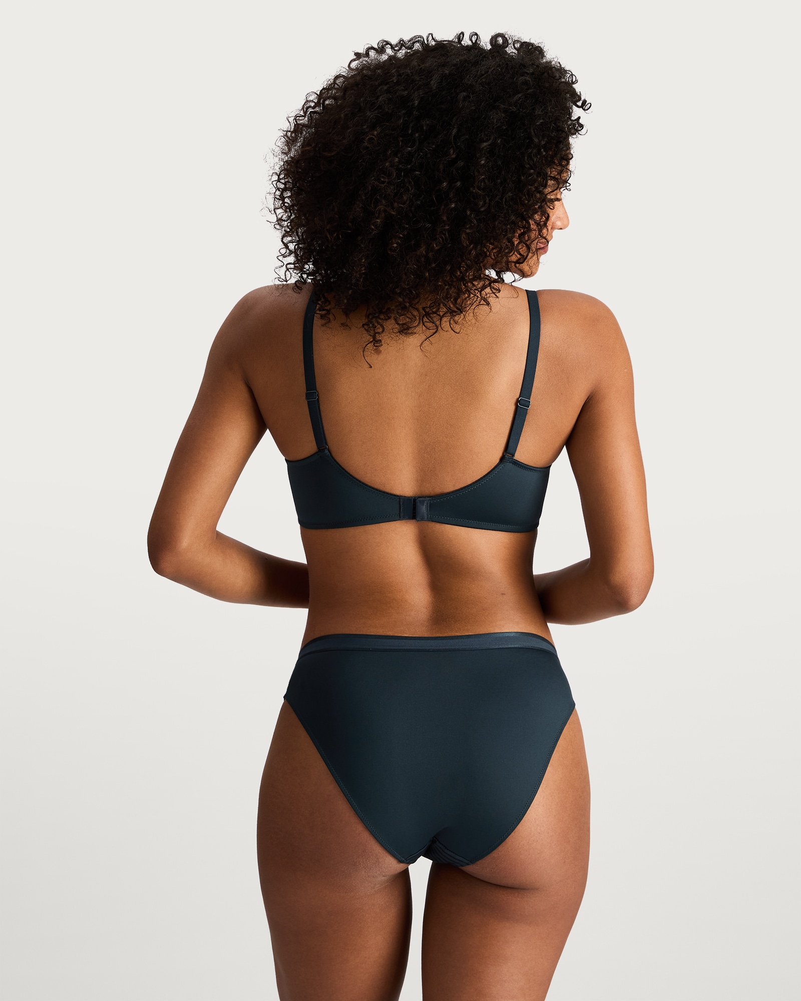 F&F 2-Pack Non Wired Striped Padded Bra  in Navy thumbnail 5