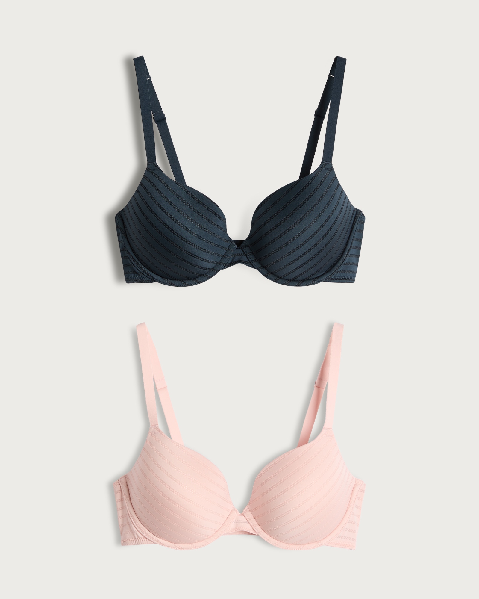 F&F 2-Pack Striped Underwired T-Shirt Bra  in Navy