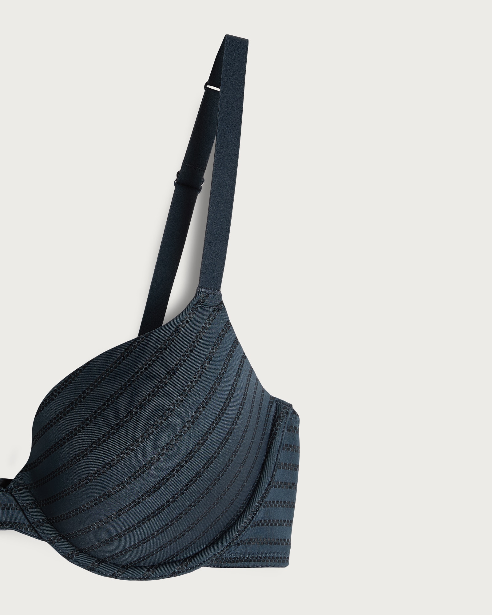 F&F 2-Pack Striped Underwired T-Shirt Bra  in Navy thumbnail 2