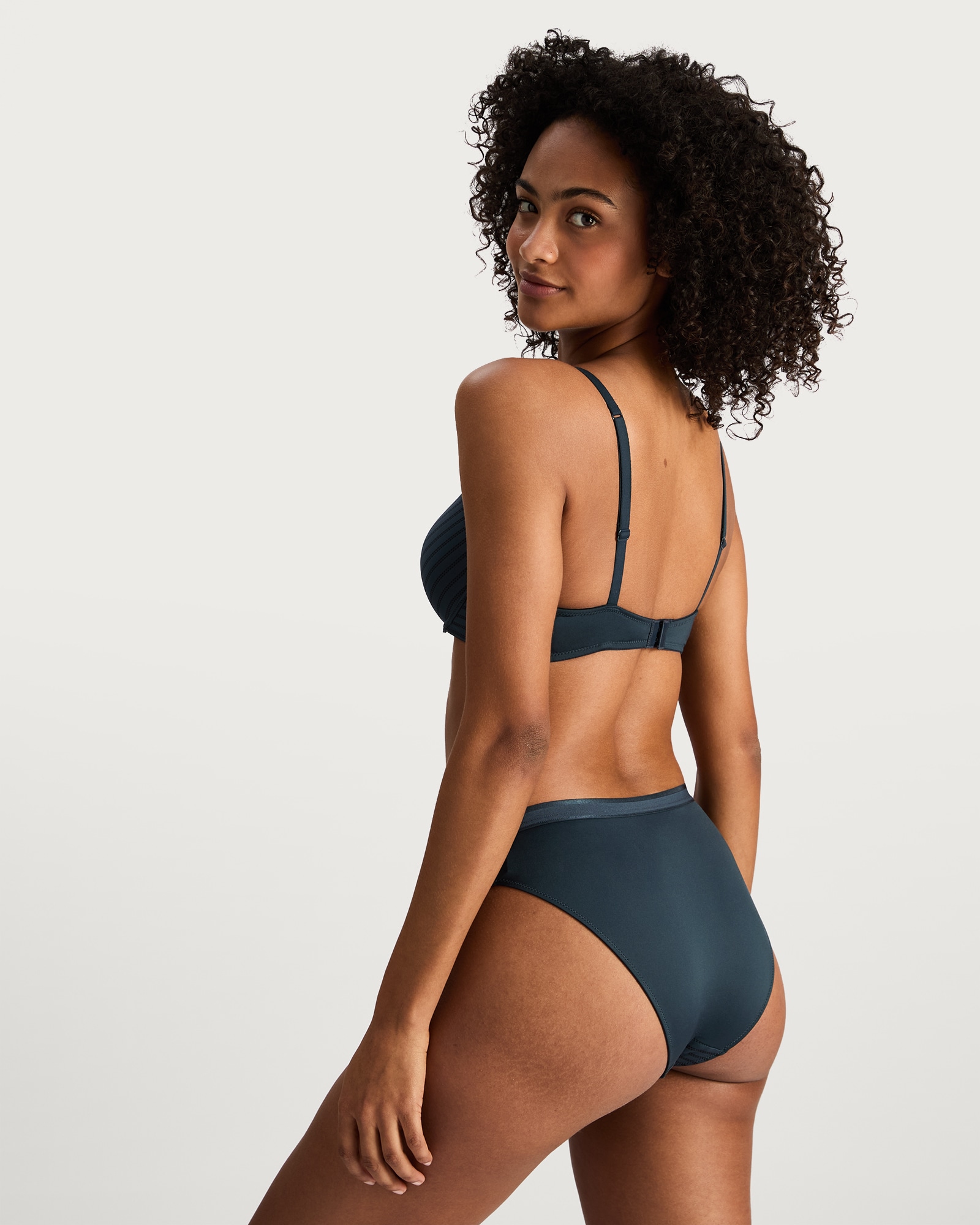 F&F 2-Pack Striped Underwired T-Shirt Bra  in Navy thumbnail 5