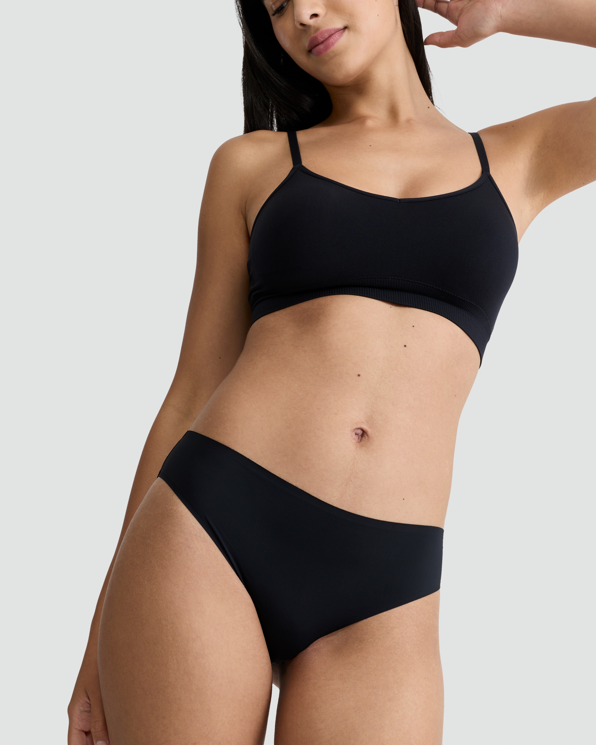 F&F 3-Pack No VPL High Leg Bikini Briefs in Black thumbnail 2