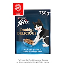 FELIX Doubly Delicious Salmon & Veg Dry Cat Food 750g